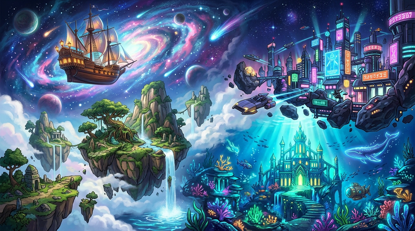 Limitless scenarios adventure world illustration